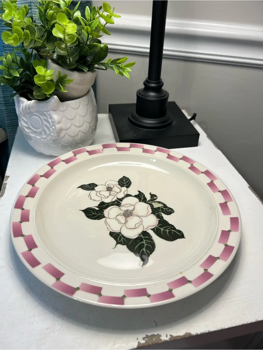 Vintage 1998 Dollar General Magnolia Floral Dinner Plates Set of 3 10”